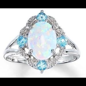 White Fire Opal Ring